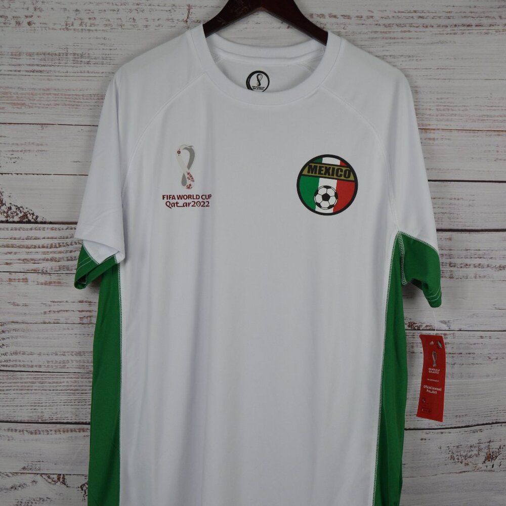FIFA World Cup 2022 Panelled Short Sleeve Mexico Qat_ar Mens XL White NWT